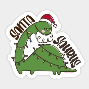 Santasaurus – Dino Christmas Pun Design Sticker